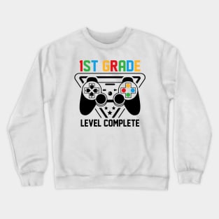 1st Grade Level Complete Gamer Boys Graduation Gifts Crewneck Sweatshirt